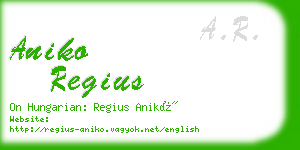 aniko regius business card